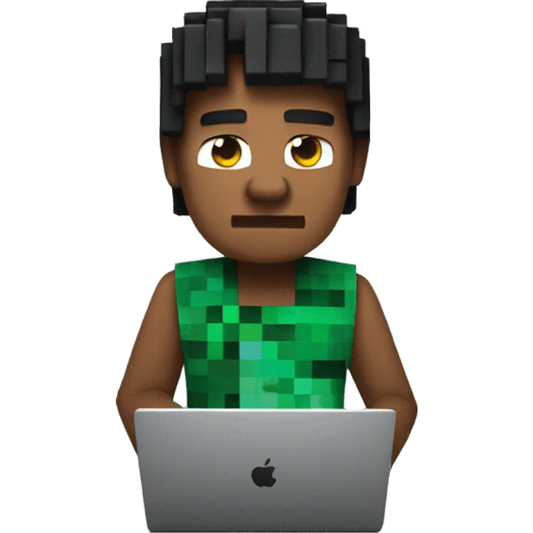 a real person who plays minecraft on a laptop emoji