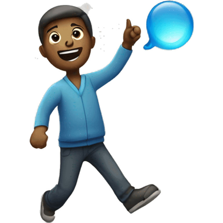 person celebrating achievement with bokeh emoji