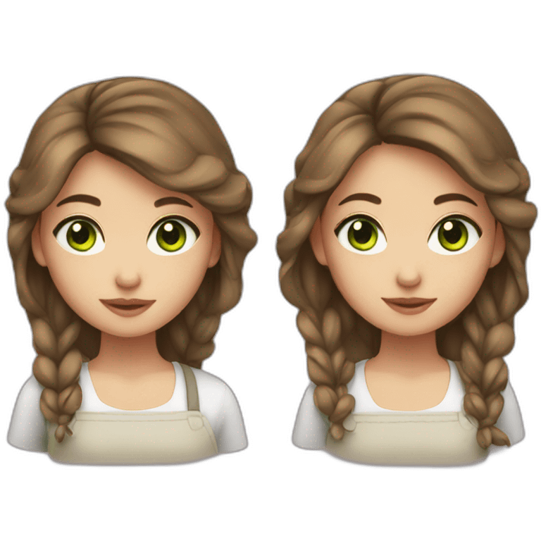 girl with brown hair and green eyes cooking emoji