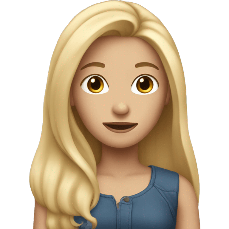 blonde girl with long hair emoji