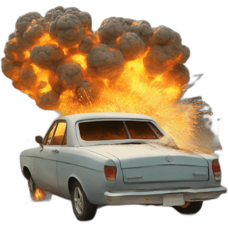 An exploding car emoji