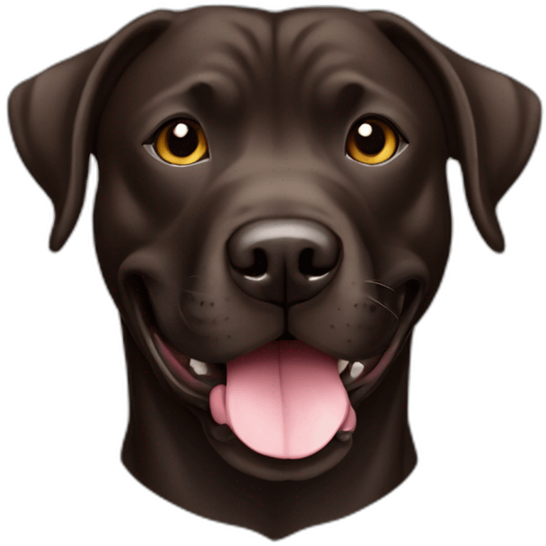 Mezcla de labrador pitbull café oscuro emoji