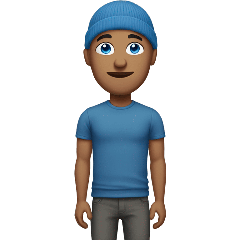 bald guy with blue eyes with beanie hat emoji