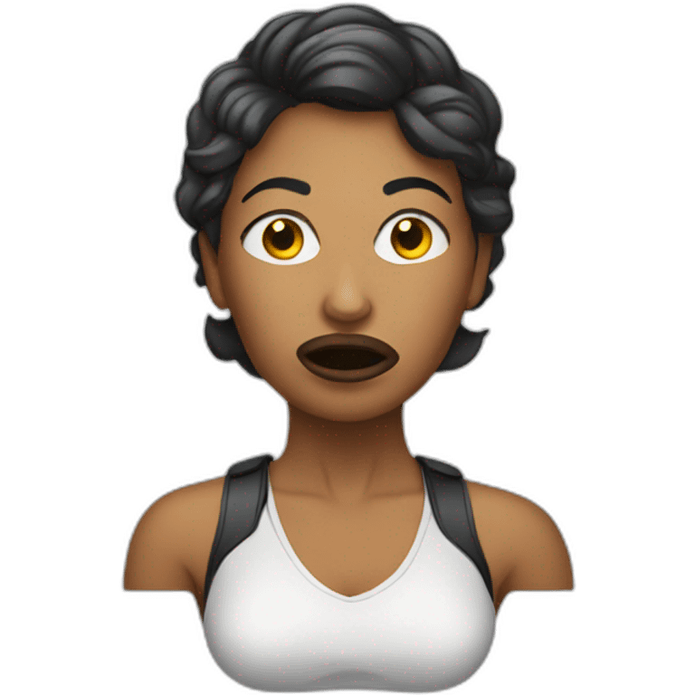 A woman with a ballgag emoji