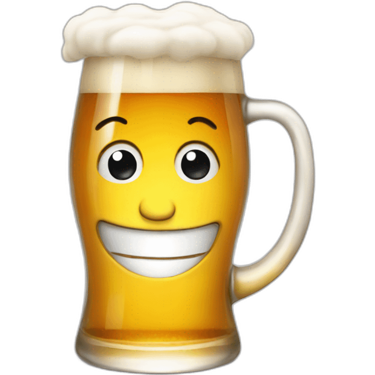 smiling beer emoji