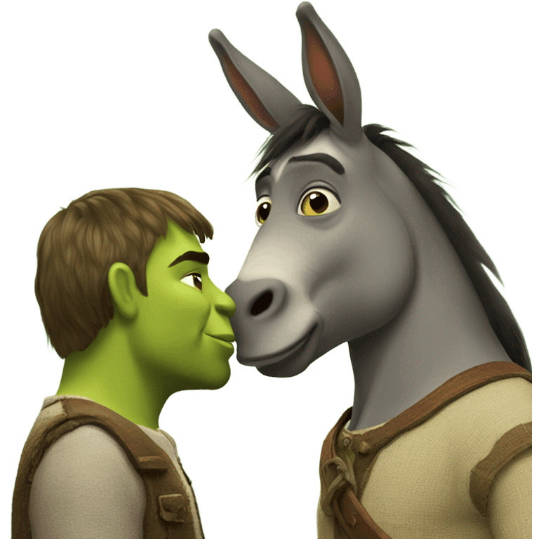 Shrek kissing donkey emoji