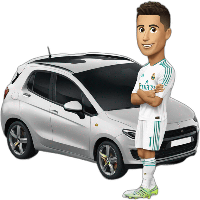 Ronaldo qui fait c est devoire avec un c1hier emoji