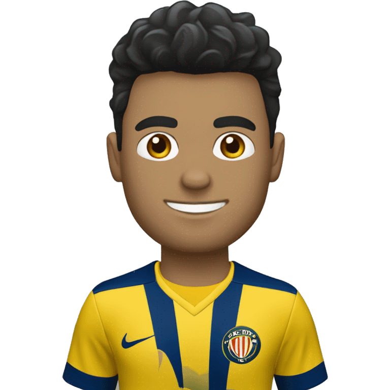 Chico de tés blanca pelo negro con playera del club América  emoji