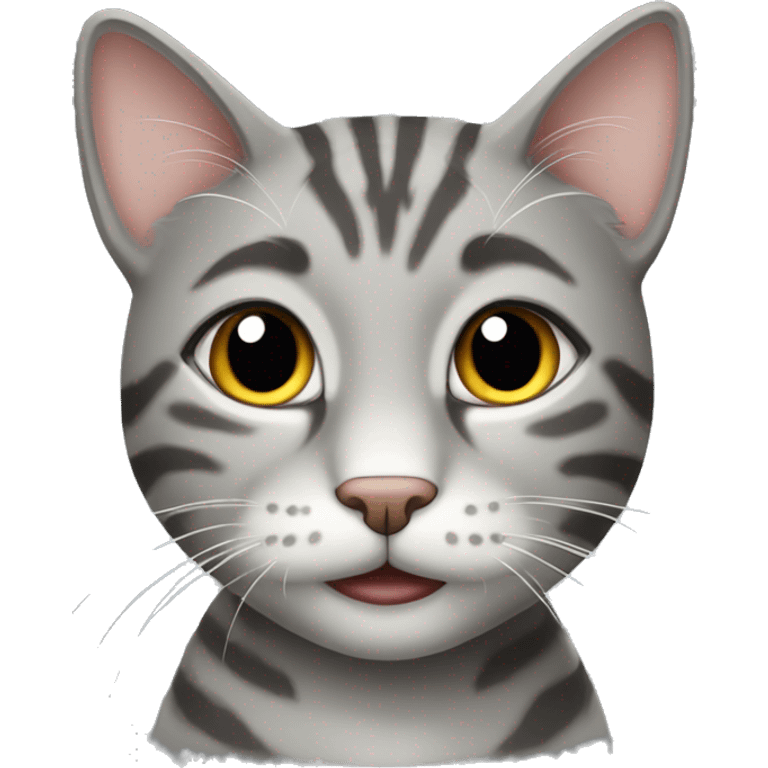 Cute gray tabby cat emoji