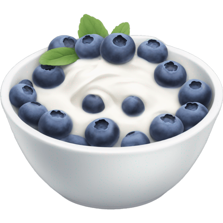 bowl with yogurt and blueberries emoji