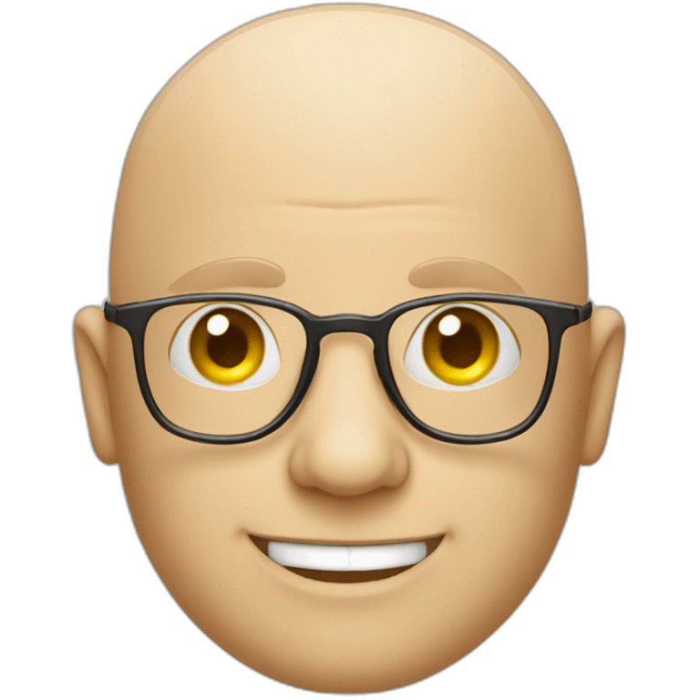 Bald smiley mob man with glasses emoji