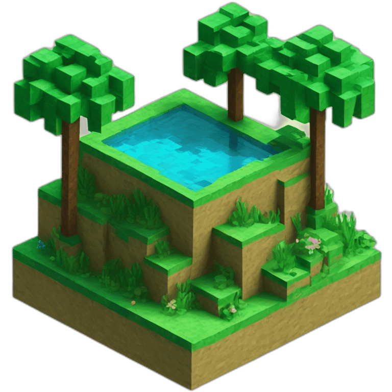 isometric-3d-lagoon-minecraft-landscape-cube emoji