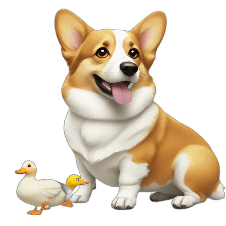 corgi with ducks emoji