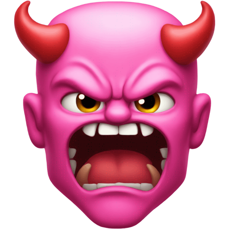 Angry pink devil emoji