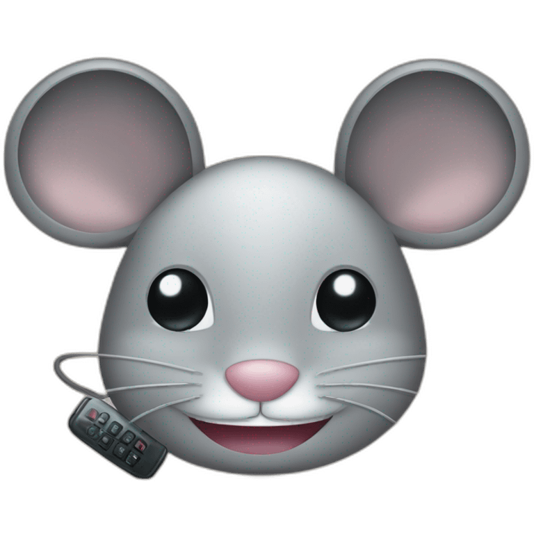 Mouse face smile with a phone emoji