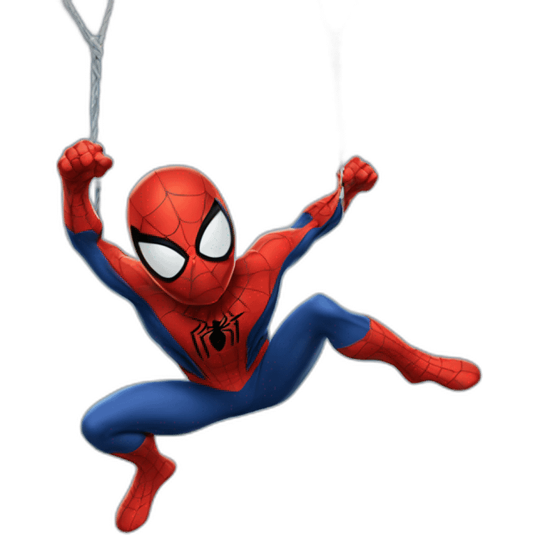 Spider-Man swinging emoji