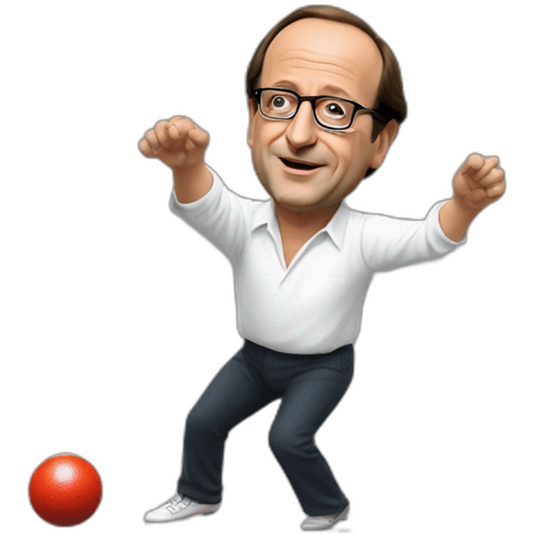 François Hollande qui fait une pétanque emoji