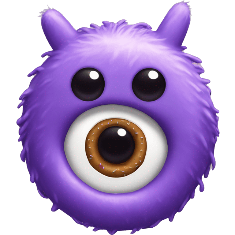 purple and fluffy donut with eyes emoji