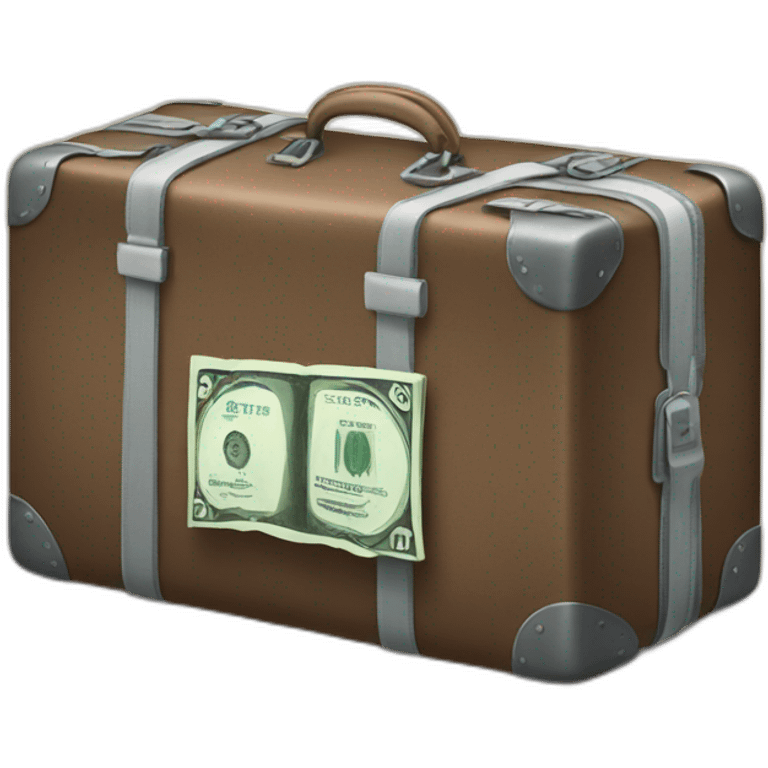  suitcase with dollars emoji