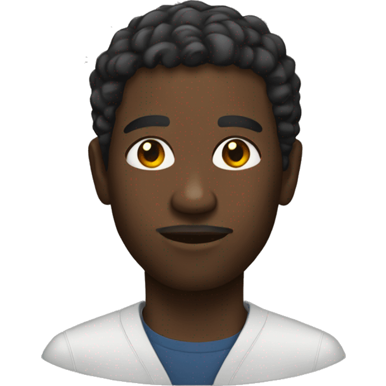 a black man making a portrait emoji