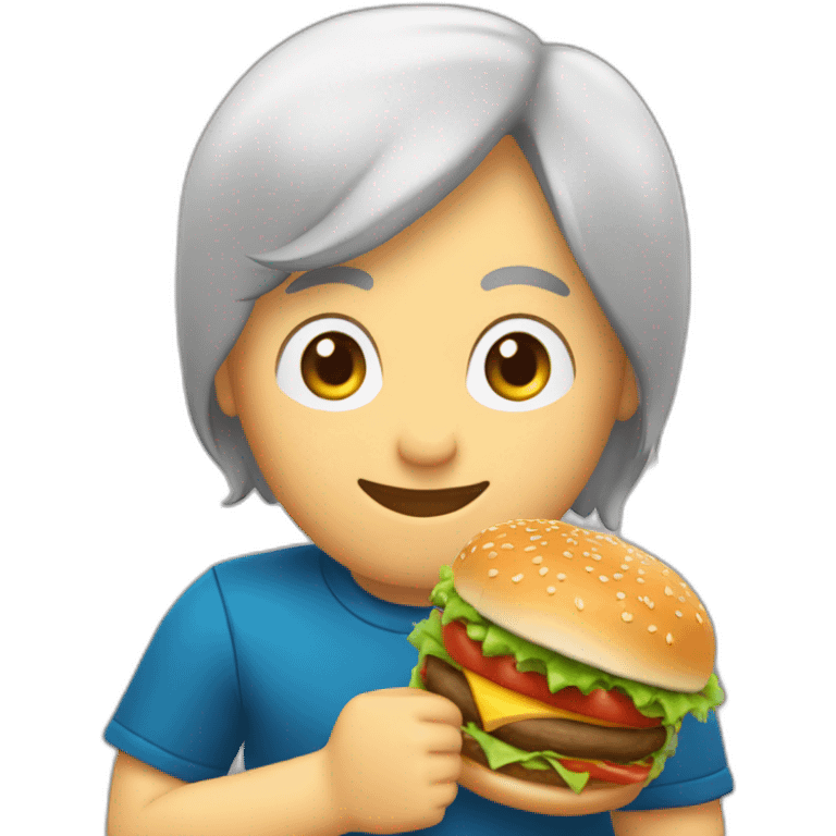 emoji de persona con una hamburguesa en la mano emoji