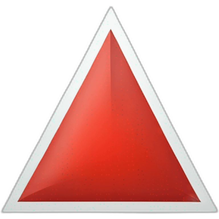 A triangle cut in half. The left half is colored in red and the right part is colored in black emoji