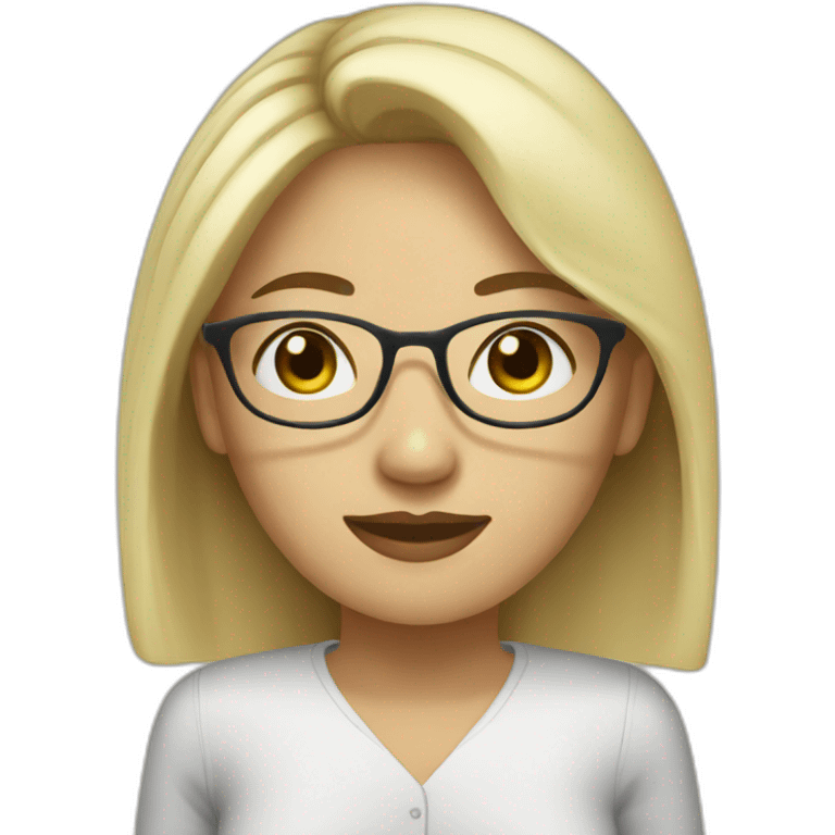 a vietnamese woman with blonde hair ends with glasses working in imigration emoji