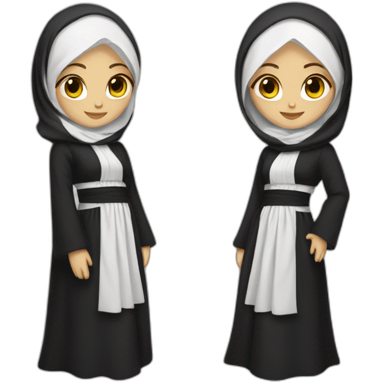 white hijabi girl abaya emoji