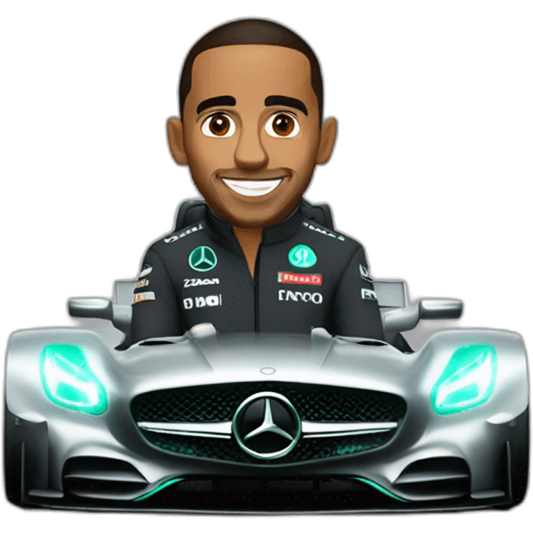 Lewis hamilton in Mercedes emoji