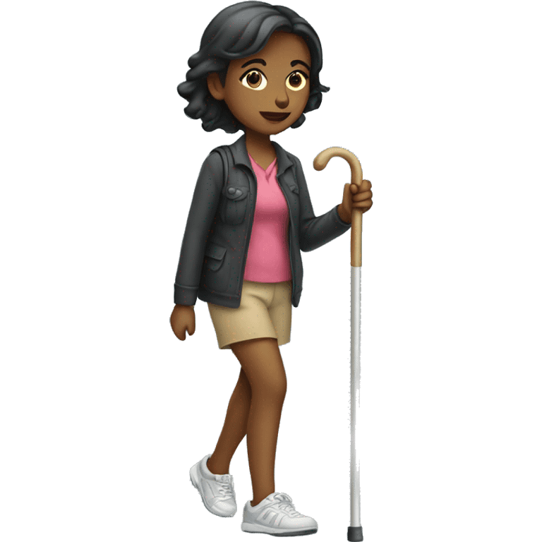 girl walking with cane  emoji