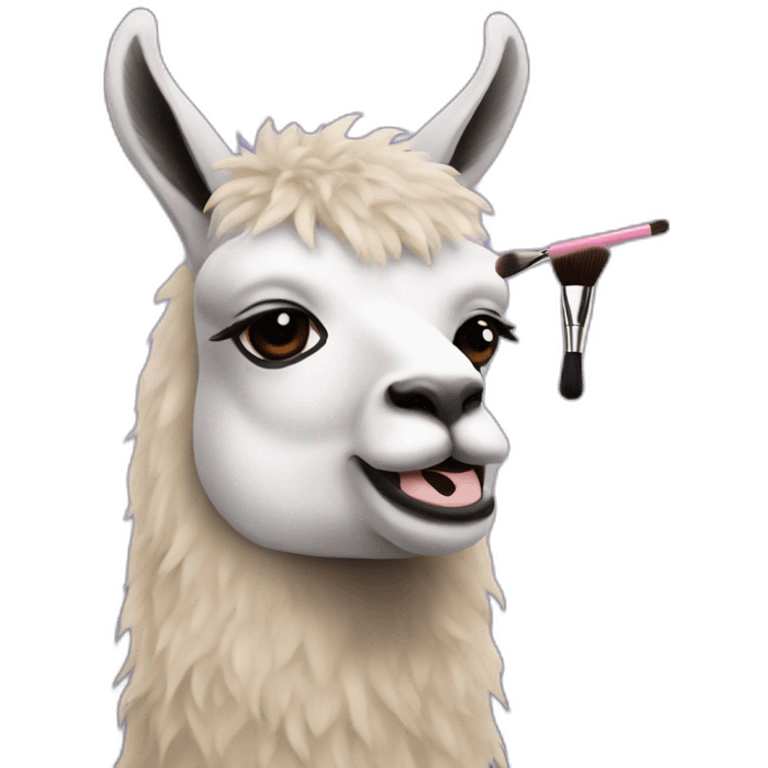 lama doing makeup emoji