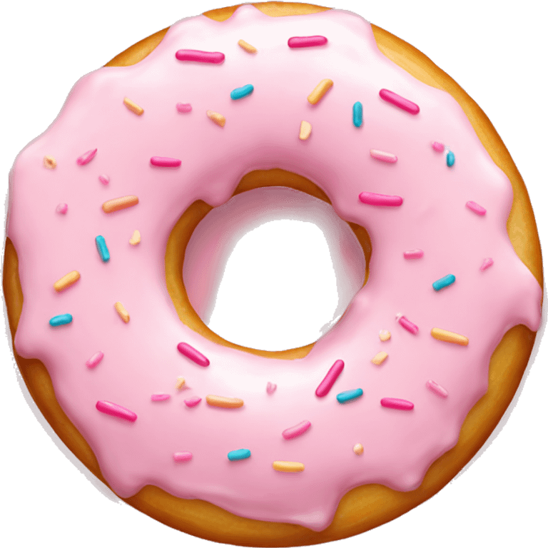 Vanilla donut with light pink sprinkles  emoji