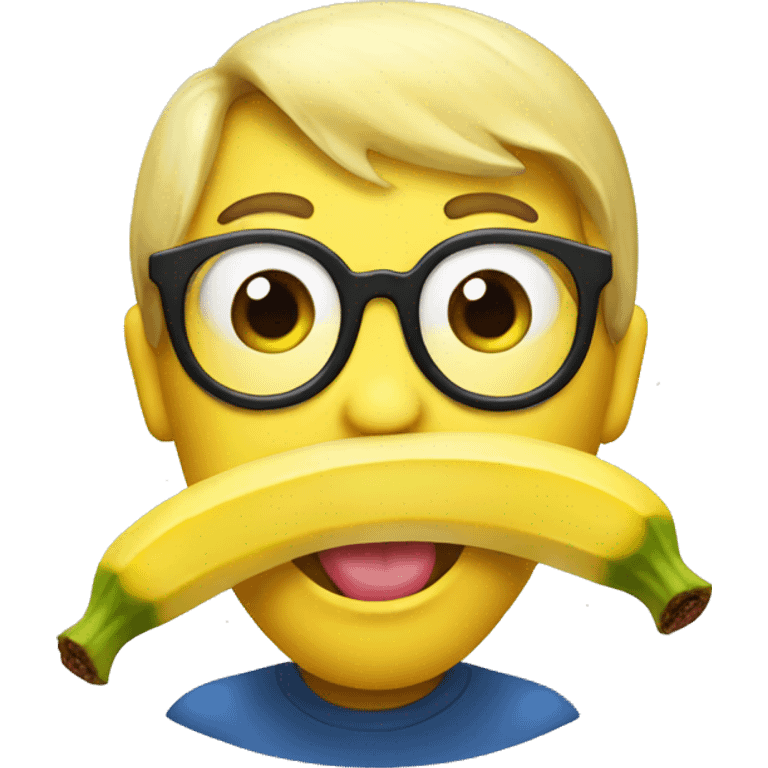 Banana in mouth emoji