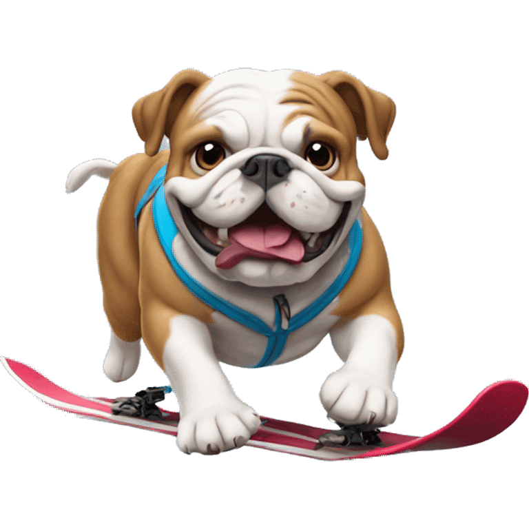 English bulldog skiing emoji