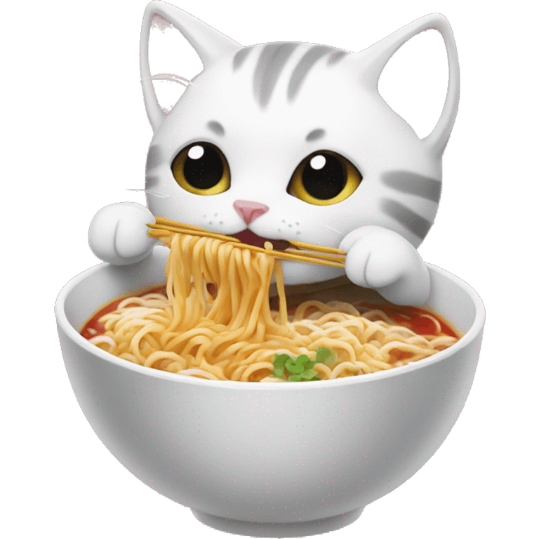 kitten eating ramen emoji