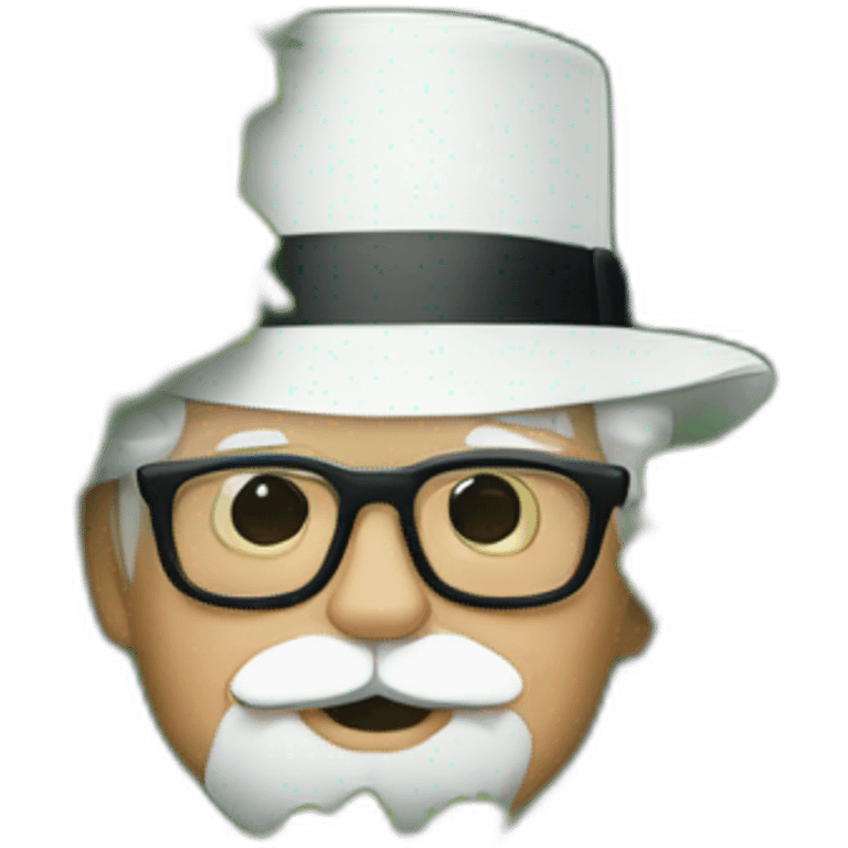 Colonel sanders hiding behind bush emoji