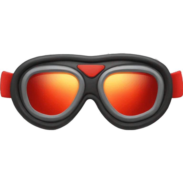 goggles with red frame，wing-inspired emoji