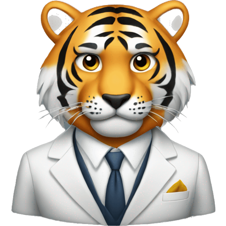 Tiger wearing a suit emoji