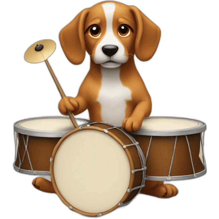 Dog playing the drum emoji