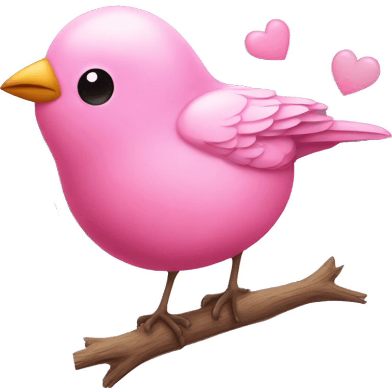 bird kiss heart pink emoji