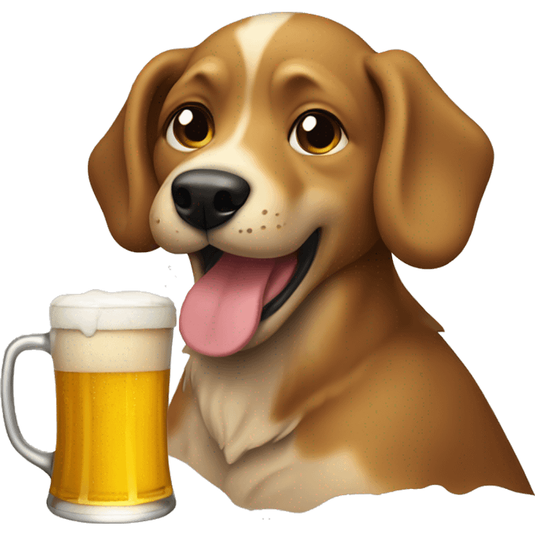 Dog drinking beer emoji