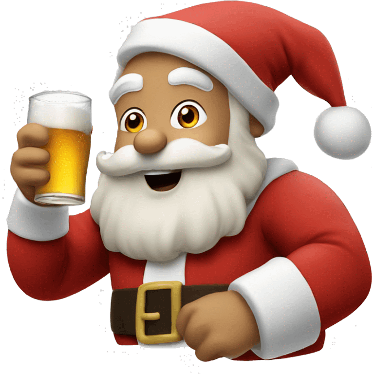 Santa Claus drinks beer emoji