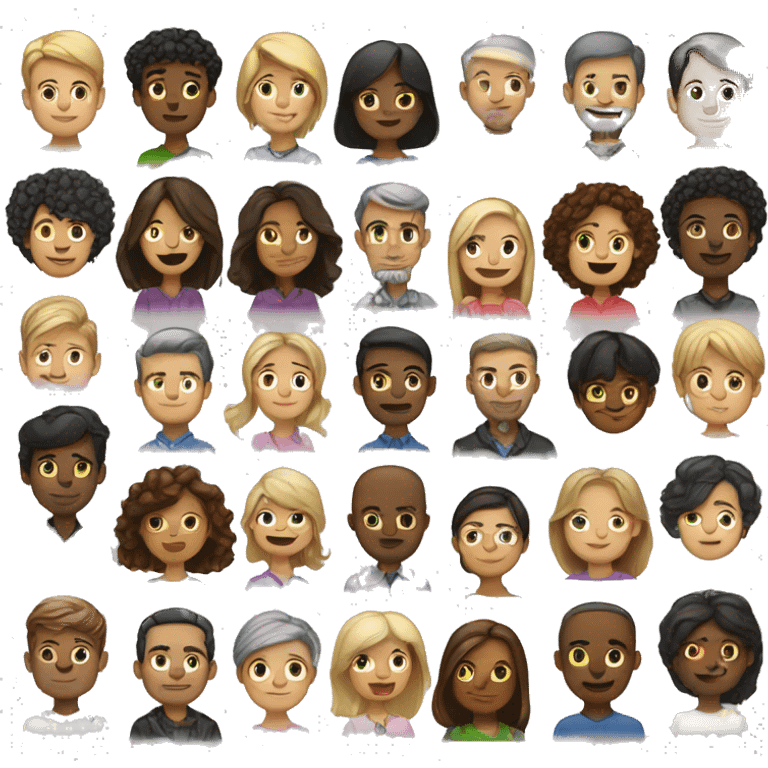 Group of people who has different nationalities and genders emoji