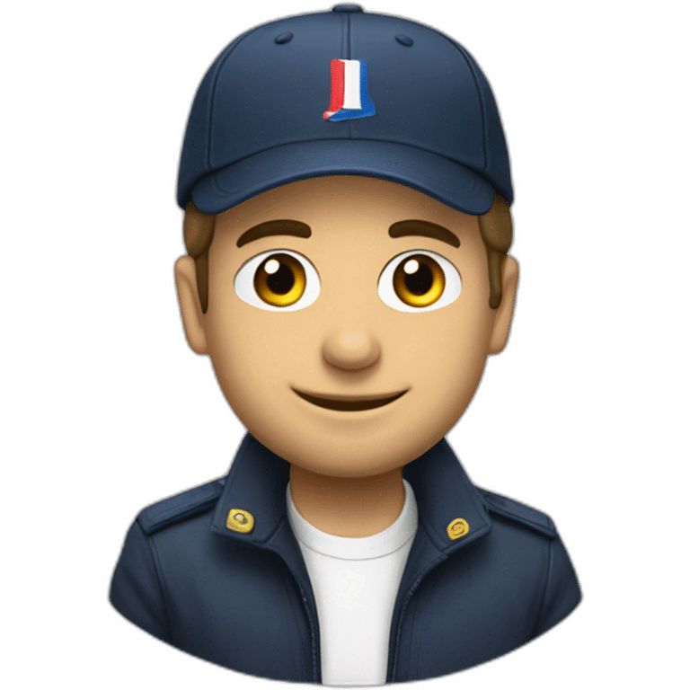 macron avec une casquette emoji