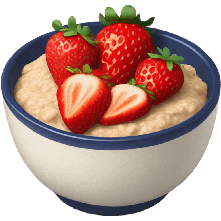 strawberries on top of oatmeal bowl emoji