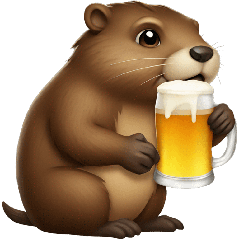 Beaver drinking beer  emoji