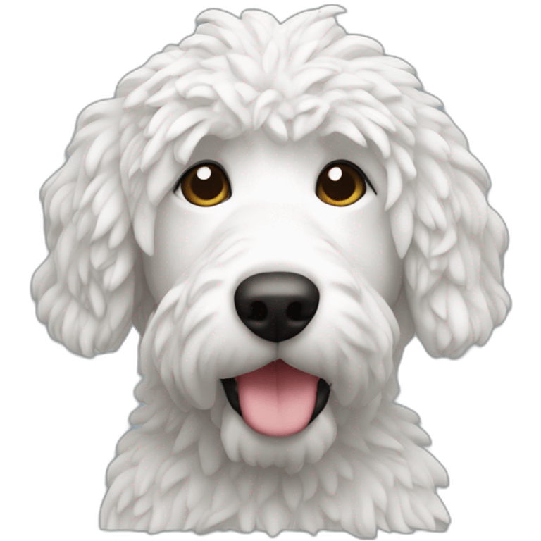 White-ladradoodle-3D emoji