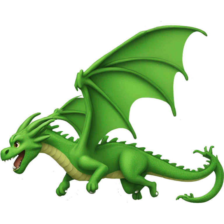 Green Dragon flying emoji