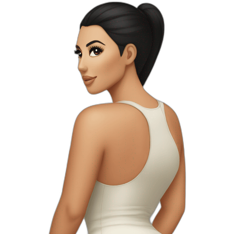 Kim kardashian perfect round bum behind emoji