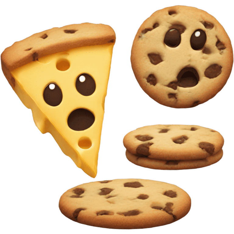 Cookie and cheese emoji